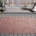 SAFAVIEH Washable Rug Outdoor Courtyard Collection - 4' Square, Red & Beige, Non-Shedding & Easy Cleaning, Ideal for Patio, Backyard, Mudroom (CY8521-36521) by Unknown
