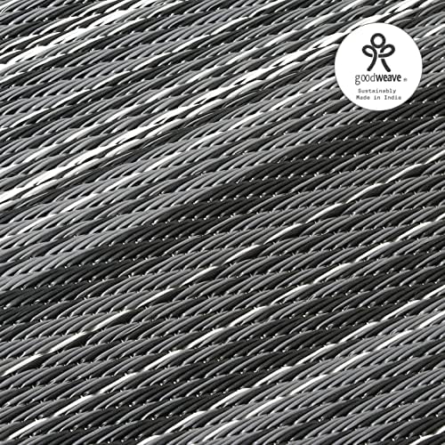Fab Habitat Outdoor Rug - Waterproof, Fade Resistant, Crease-Free - Premium Recycled Plastic - Striped - Large Patio, Deck, Sunroom, Camping, RV - Cancun - Midnight - 6 x 9 ft - Image 6