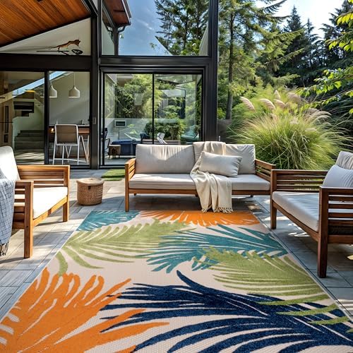 Rugshop Lucca Indoor/Outdoor Contemporary Floral Area Rug Multi 8'8" x 12' by Rugshop