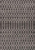 Eyely Moroccan Textured Weave Area Rug 10X14 Black/Gray, Indoor Outdoor Rug by eyely