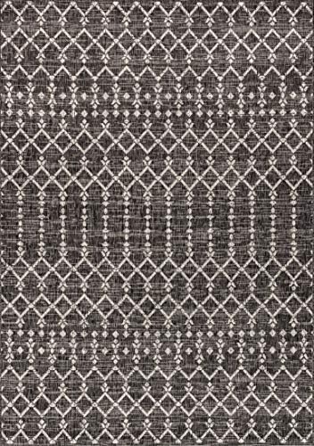 Eyely Moroccan Textured Weave Area Rug 3X5 Black/Gray, Indoor Outdoor Rug - Image 3