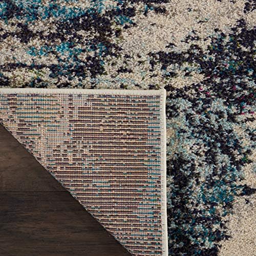 Nourison Home Celestial Ivory Teal Blue 7'10" x 10'6" Area Rug - Easy Clean, Non Shedding, Bed Room, Living Room, Dining Room, Kitchen (8' x 11') - Image 5