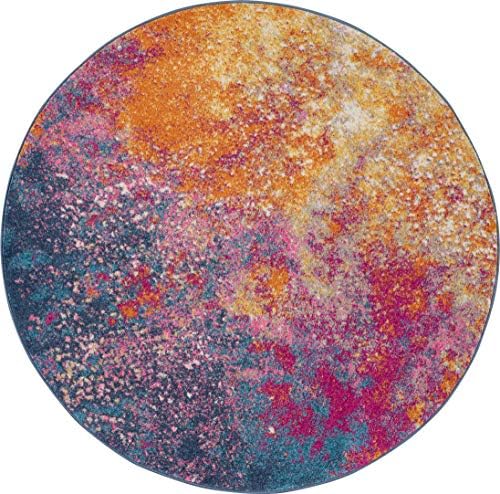 Nourison Home Passion 5' x Round Multicolor Fabric Modern Area Rug (5' Round) - Image 3