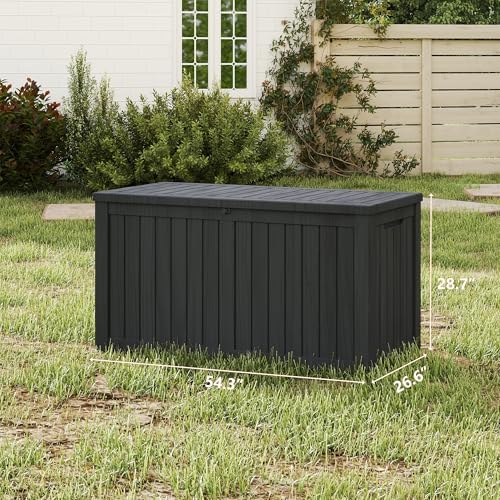 180 Gallon Deck Boxes Outdoor Waterproof, Outdoor Storage Box with Lockable Lid & UV-Resistant for Patio Furniture, Outdoor Cushions, Garden Tools and Pool Supplies, Black - Image 5