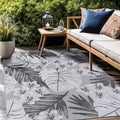 Luul Home Floral Indoor Outdoor Rugs 5x7 Large Area Rug for Living Room, Patio Decor, Kitchen, and Entryway Rug, Washable Stain Resistant Outside Carpet Gray 5 x 7 by Unknown
