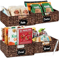 Best Choice Products Set of 4 13x12in Water Hyacinth Pantry Baskets, Woven Organizers w/Chalkboard Label, Chalk Marker - Brown by BestChoiceProducts