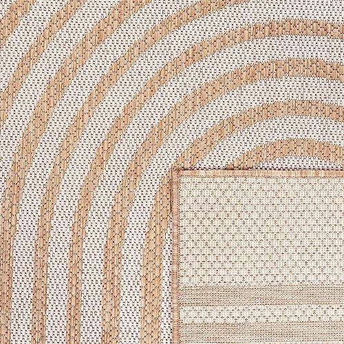 Paco Home Indoor and Outdoor Rug Boho Abstract Line Pattern in Beige, Size: 5'3" x 7'3" - Image 4
