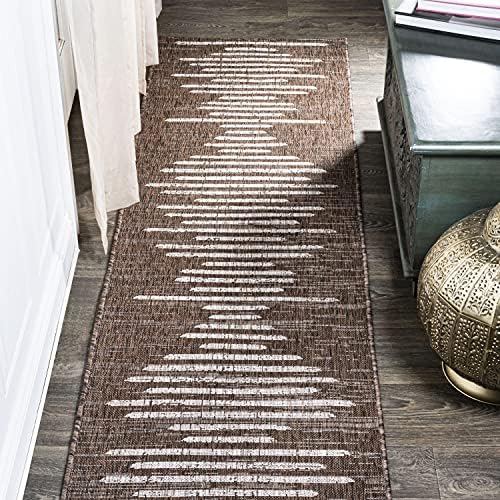JONATHAN Y Stripe Geometric Indoor Outdoor Runner Rug 2X10 Brown/Beige, Zolak Berber for Backyard, Patio, Porch, Easy-Cleaning, High Traffic, Pet-Friendly, Non-Shedding (SMB124B-210) by JONATHANY