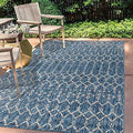Eyely Moroccan Woven Area Rug 3X5 Navy/Light Gray, Indoor Outdoor Rug by eyely
