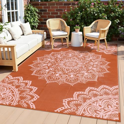 Yamaziot Waterproof Outdoor Rug 6x9 ft, Reversible Plastic Straw Rug for Patio Clearance, Camping, RV Mat, Large Outside Rug Carpet for Porch, Deck, Backyard, Balcony, Picnic by Yamaziot