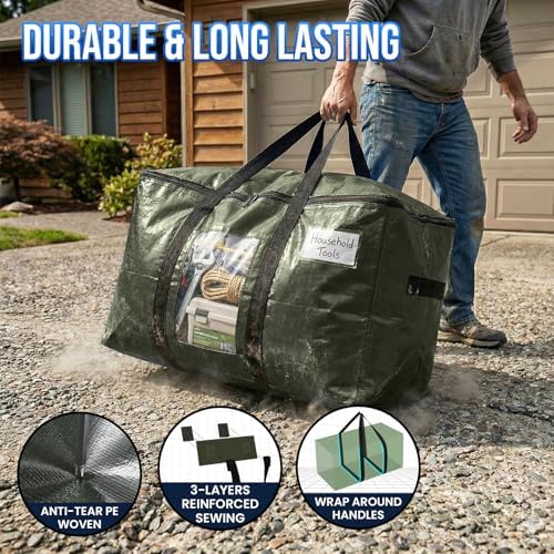 TAILI 6 Pack Green Extra Large Moving Bags,Storage Bag with Visible Window - Image 3
