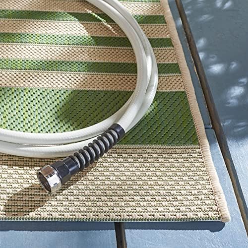 SAFAVIEH Washable Rug Outdoor Courtyard Collection - 5'3" Square, Green & Beige, Non-Shedding & Easy Cleaning, Ideal for Patio, Backyard, Mudroom (CY6062-244) - Image 6