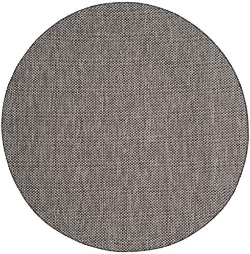 SAFAVIEH Courtyard Collection 9' Round Black/Beige CY8521 Indoor/ -Outdoor Waterproof Easy -Cleaning Patio Backyard Mudroom Area -Rug - Image 2