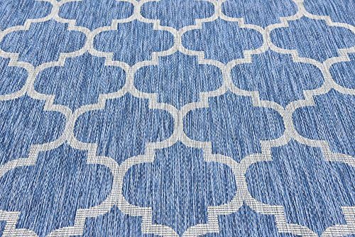 Unique Loom Outdoor Trellis Collection Area Rug (7' 1" x 10' Rectangle, Navy Blue/ Ivory) - Image 6