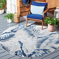SAFAVIEH Washable Rug Outdoor Cabana Collection - 6'5" Round, Grey & Navy, Non-Shedding & Easy to Clean, Ideal for Patio, Backyard, Mudroom (CBN452N) by Unknown