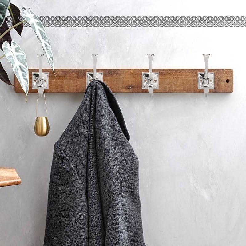 10 Pack Decorative Heavy Duty Towel Hooks for Hanging Robe Double Polished Chrome Coat Hooks Wall Mounted with Screws for Key, Towel, Bags, Cup, Hat - Image 5