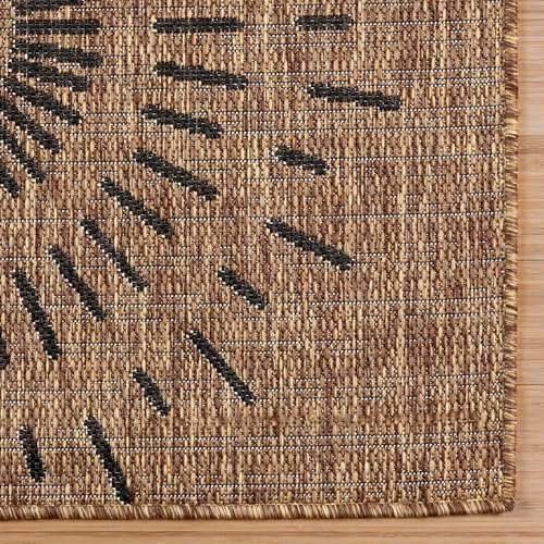Gertmenian Indoor Outdoor Modern Area Rug - 6x9 Medium, Stain Resistant, Ideal for High Traffic in Living Room, Bedroom, Patio - Geometric, Brown, 32458 - Image 4