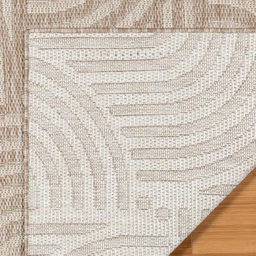 Gertmenian Indoor Outdoor Modern Area Rug - 8x10 Large, Fade Resistant, Ideal for High Traffic in Living Room, Bedroom, Patio - Geometric, Beige, 25531 - Image 5