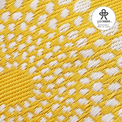 Fab Habitat Outdoor Rug - Waterproof, Fade Resistant, Crease-Free - Premium Recycled Plastic - Floral Medallion - Patio, Deck, Porch, Balcony, Laundry Room - Rio - Yellow - 4 x 6 ft - Image 6