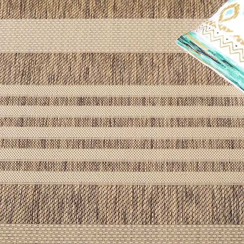 SAFAVIEH Courtyard Outdoor Area Rug 9x12, Large Brown & Bone CY6062-242 - Image 5