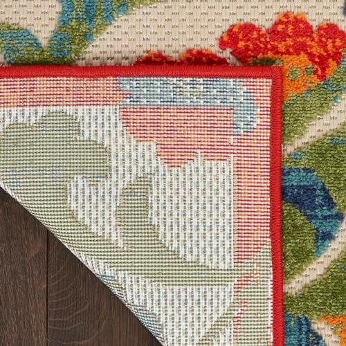 Nourison Home Aloha Red Multicolor 2' x 6' Area Rug - Easy Clean, Non Shedding, Bed Room, Living Room, Dining Room, Kitchen (6' Runner) - Image 7