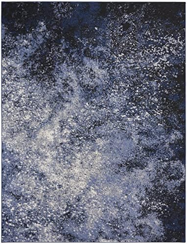 Nourison Home Passion Light Blue Black 9' x 12' Area Rug - Easy Clean, Non Shedding, Bed Room, Living Room, Dining Room, Kitchen (9' x 12') - Image 4