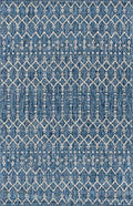 Eyely Moroccan Woven Area Rug 6X9 Navy/Light Gray, Indoor Outdoor Rug by eyely