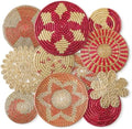 Tatuo 11 Pcs Boho Wall Basket Decor Woven Wall Hanging Art, Pink by Tatuo