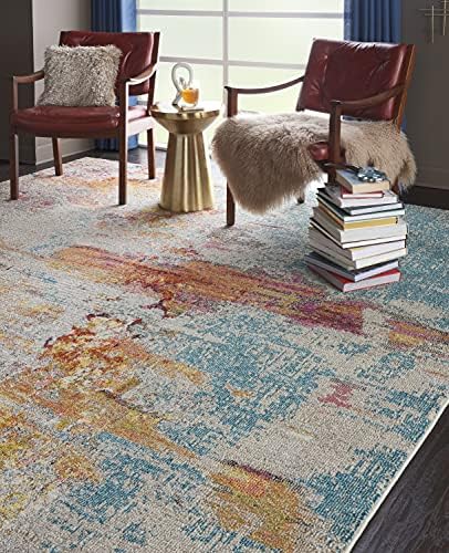 Nourison Home Celestial Sealife 7' x 10' Area Rug - Easy Clean, Non Shedding, Bed Room, Living Room, Dining Room, Kitchen (7' x 10') - Image 4