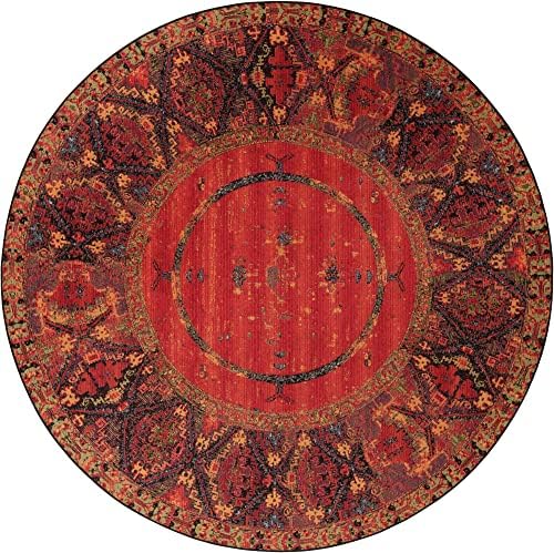 Unique Loom Outdoor Tribal Collection Area Rug - Quepos (10' Round, Multi/ Black) - Image 3
