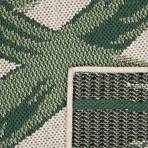 Paco Home Tropical Outdoor Rug Palm Tree & Jungle Design Flatweave in Green Beige, Size: 5'3" x 7'7" - Image 4