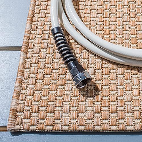SAFAVIEH Washable Rug Outdoor Courtyard Collection - 9' x 12', Natural & Cream, Non-Shedding & Easy Cleaning, Ideal for Patio, Backyard, Mudroom (CY8521-03012) - Image 4