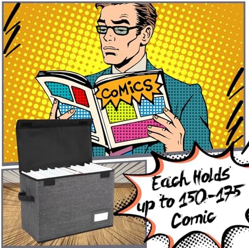Chuangdi 6 Pcs Comic Book Storage Boxes,Charcoal Gray - Image 3