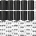 Windyun Gutter Guards Roll Black Plastic Guards Mesh Downspout Pipe Gutter Cover Filter Gutter Protection Netting with Clip Fixed Hooks Preventing from Twigs Debris Leaves Clogged (10 Set,6'' x 20') by Windyun