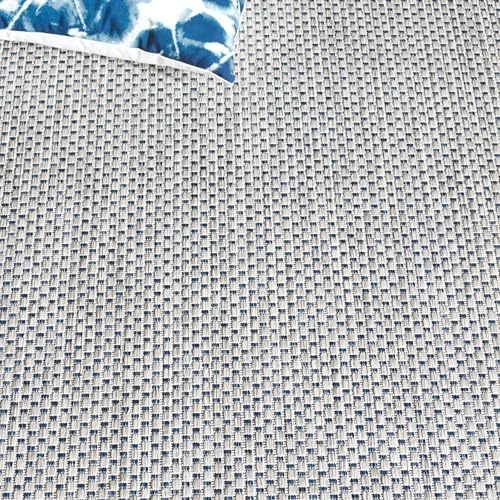 SAFAVIEH Courtyard Outdoor Square Rug 7'10", Grey & Navy CY8521-36812 - Image 5