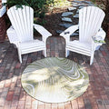 Unique Loom Outdoor Modern Collection Area Rug - Pool (4' 1" Round, Green/ Ivory) by UniqueLoom