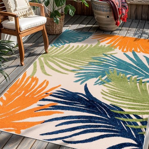Rugshop Lucca Indoor/Outdoor Contemporary Floral Area Rug Multi 3'3" x 5' by Rugshop