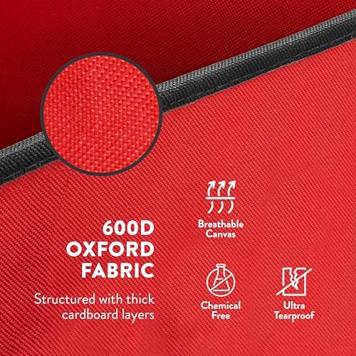 ZOBER Christmas Ornament Storage Box - Stores 64 Ornaments - Non-Woven, Tear- Proof Christmas Ornament Storage Containers - 3 Inch Cube Compartments - Red (Pack of 2) - Image 5