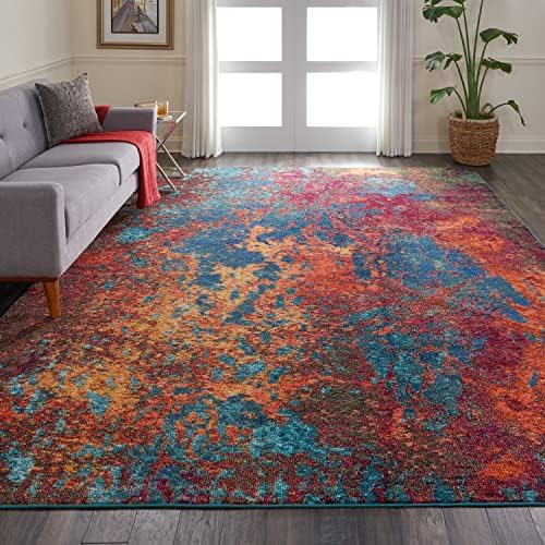 Nourison Home Celestial Atlantic 9' x 12' Area Rug - Easy Clean, Non Shedding, Bed Room, Living Room, Dining Room, Kitchen (9' x 12') by NourisonHome