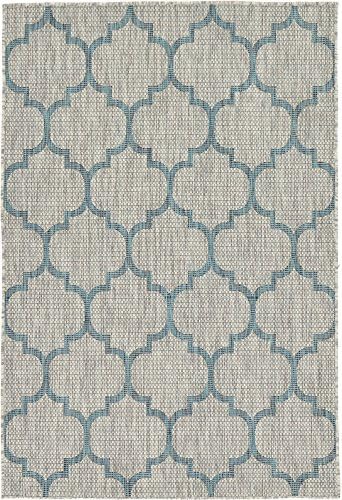 Unique Loom Outdoor Trellis Collection Area Rug (4' 1" x 6' 1" Rectangle, Gray/ Ivory) - Image 3