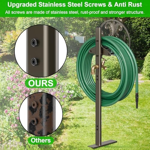 GOFORWILD Hose Stand with Brass Faucet, Holds 150 ft 5/8-in Hose - Image 4