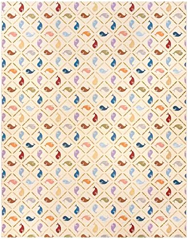 Gertmenian Reyn Spooner Kona Coast Fresco Hawaiian Tropical Rugs - 9x13 Ft Extra Large, Washable, Stain & UV Resistant Indoor Outdoor Area Rug - Ivory Multi, Kanaloa Whales, 46771 by Gertmenian