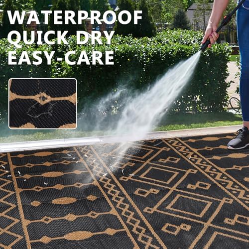 Acekool Patio Rug Outdoor Waterproof, 8x10FT Reversible Plastic Camping Mat - Image 3