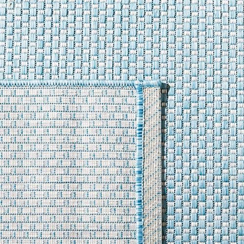 SAFAVIEH Courtyard Outdoor Area Rug 6'7"x9'6", Aqua & Grey CY8521-37121 - Image 4