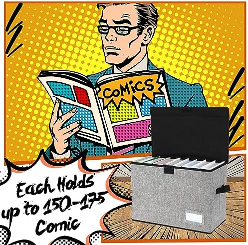 Chuangdi 6 Pcs Comic Book Storage Boxes,Gray - Image 3