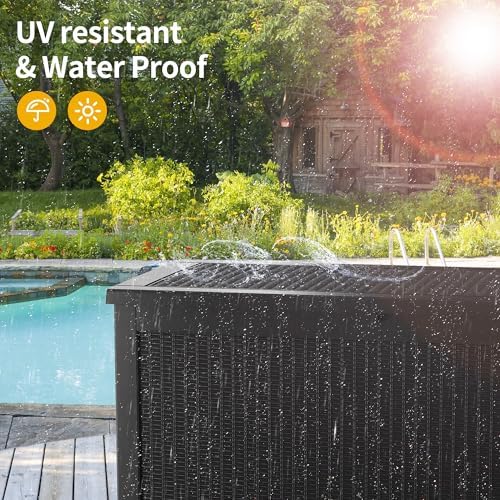 Outdoor Storage Box, 320 Gallon Lockable Resin Deck Box Large Waterproof, Patio Storage Bin for Furniture Cushion, Garden Tools and Pool Accessories, UV-Resistant Bench for Outside, Black - Image 4