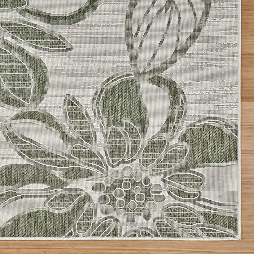 Gertmenian Indoor Outdoor Casual Area Rug - 6x9 Medium, Fade Resistant, Ideal for High Traffic in Living Room, Bedroom, Patio - Woodbury Floral, Green, 28806 - Image 4