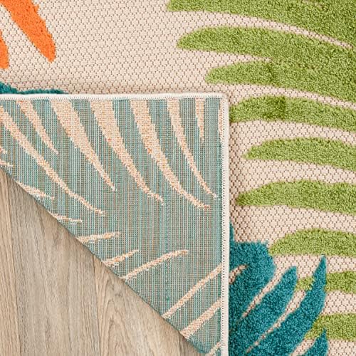 Rugshop Lucca Indoor/Outdoor Contemporary Floral Area Rug Multi 5' x 7' - Image 6