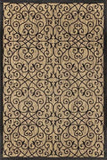 Eyely Filigree Weave Area Rug 10X14 Black/Khaki, Indoor Outdoor Rug by eyely
