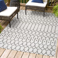 Eyely Moroccan Textured Weave Area Rug 4X6 Cream/Black, Indoor Outdoor Rug by eyely